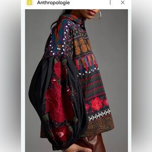 Anthropologie Farm Rio puff sleeve blouse